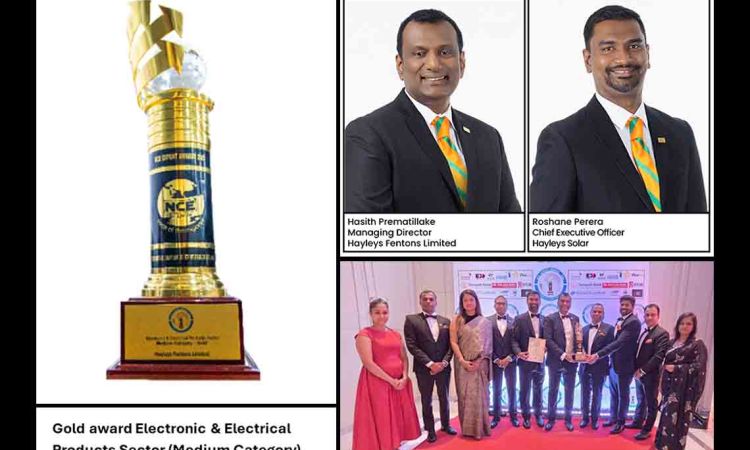 Hayleys Fentons Wins Gold in Electronic & Electrical Products (Medium Category) at NCE Export Awards 2025